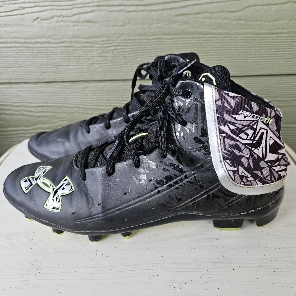 Under Armour Banshee Mid MC Football / Lacrosse Cleats Black Shoes 2014 Mens 9